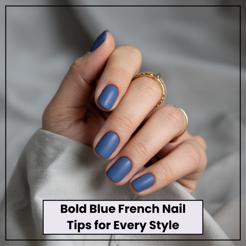 Blue French Nail Ideas