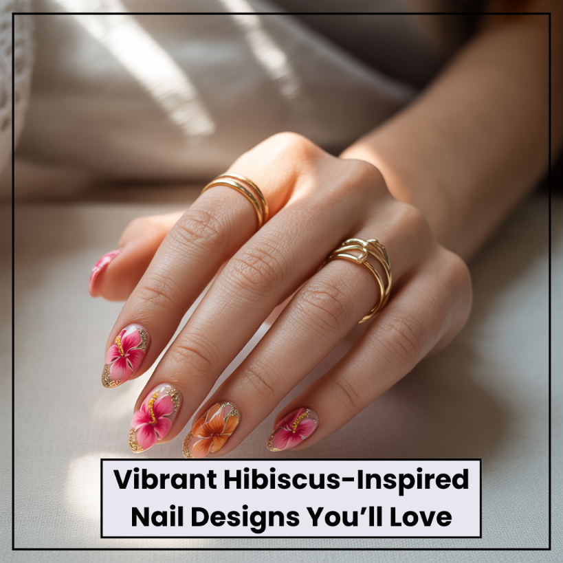 Hibiscus Flower Nails